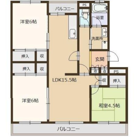 西新在家マンションの物件間取画像